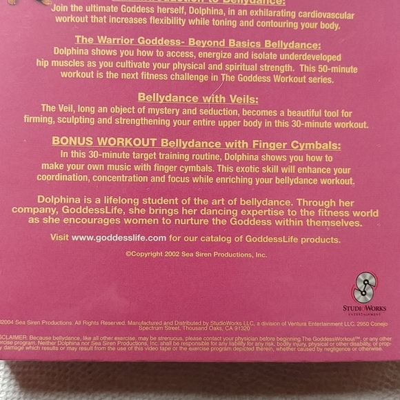 THE GODDESS WORKOUT 3 DISC SET - UNOPENED - BELLYDANCE FITNESS WITH DOLPHINA - Picture 4 of 5